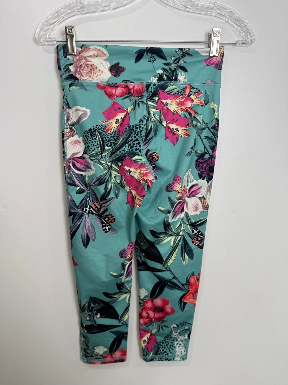 GAP Teal Floral & Butterfly Print Kids Leggings
